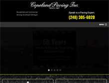 Tablet Screenshot of copelandpavinginc.com